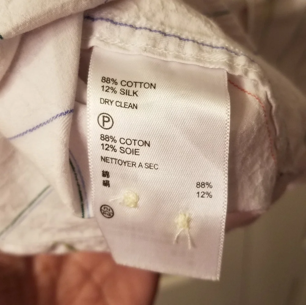 Tommy Bahama Men's Dress Shirt Cotton Silk Blend White Colored Stripes XXL EUC! - Picture 6 of 9